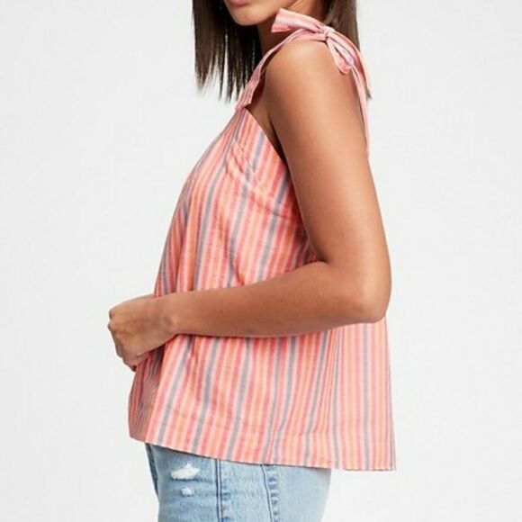 Gap Tie Strap Striped Top Sz M - Picture 1 of 8